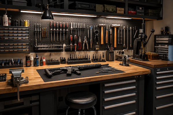 Workbench in the shop interior